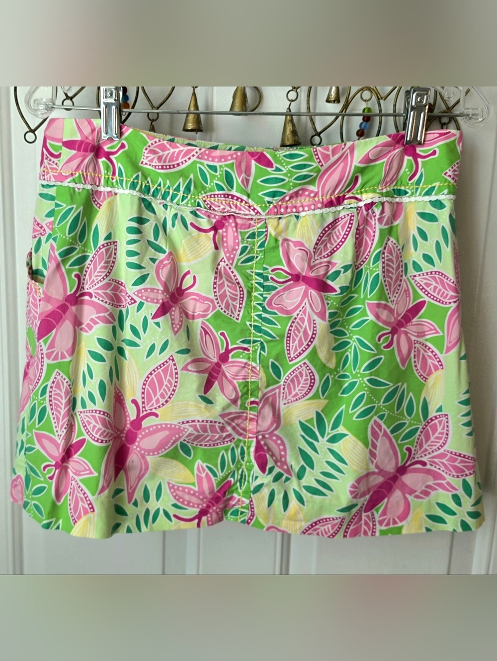 Vintage Lilly Pulitzer Summer Fling Butterfly Skort Womens 6 Pink Green Cotton - Picture 2 of 12